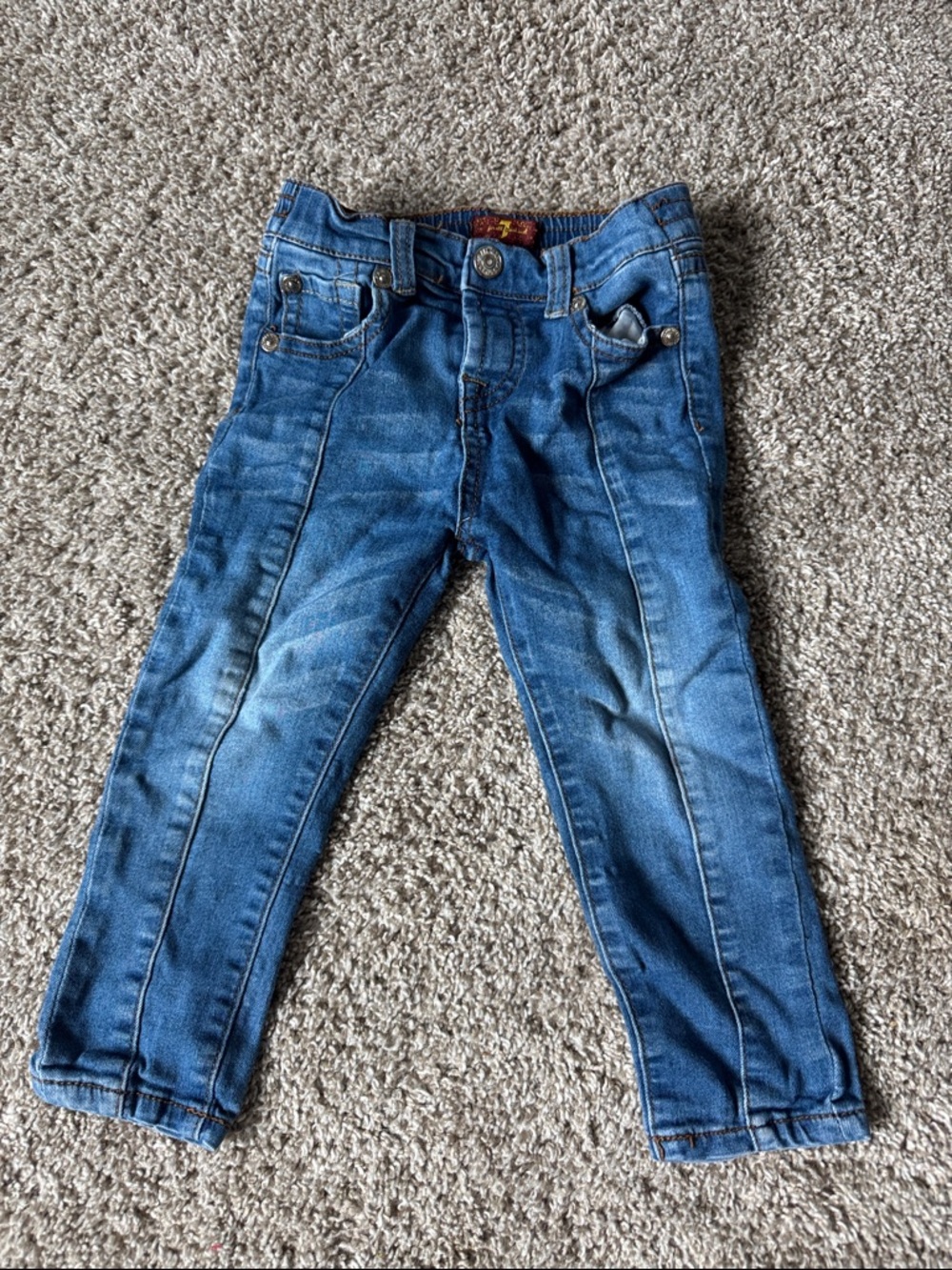 7 For All Mankind Kids Medium Blue Stretch Denim Jeans
